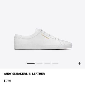 YSL saint laurent ANDY SNEAKERS IN LEATHER white size 36